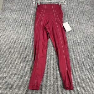 Nike Dri Fit Yoga Leggings Womens XS Extra Small Red High Waist‎ Training New